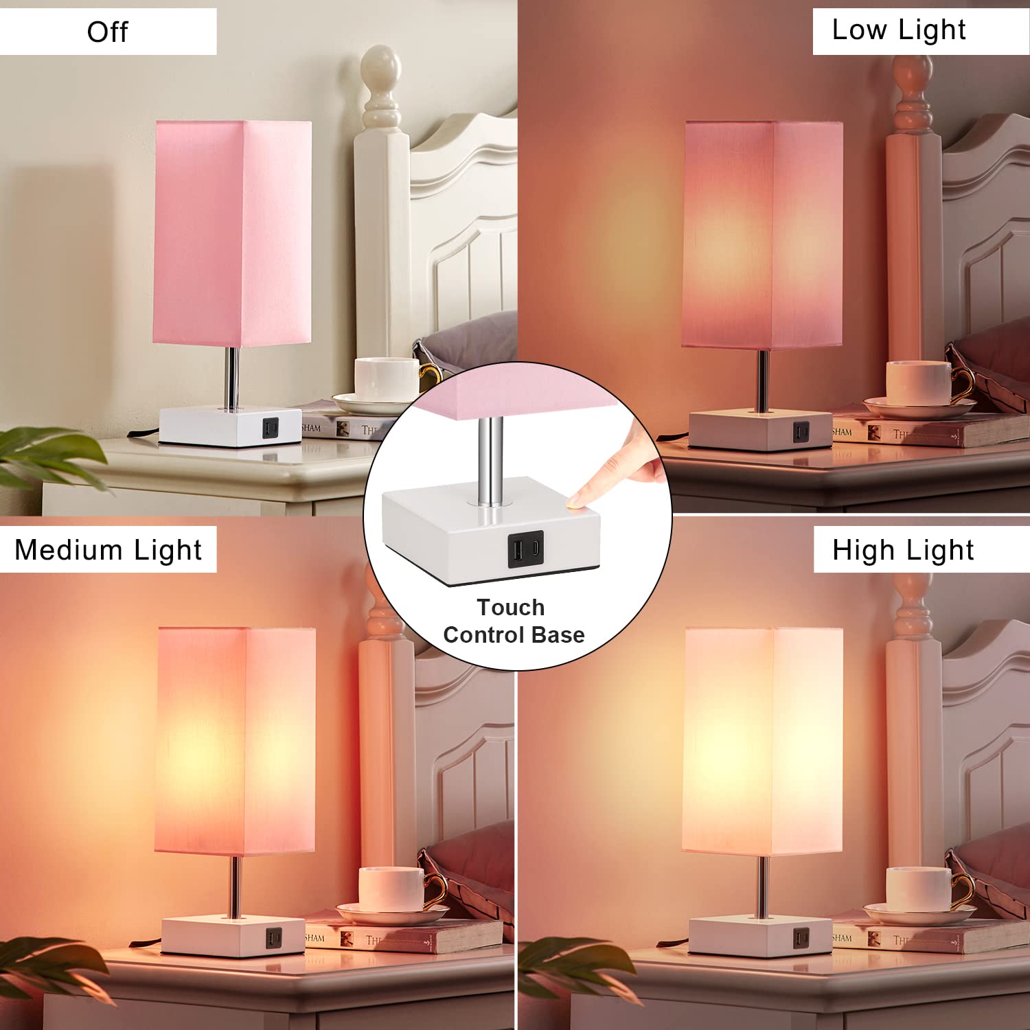Ambimall pink lamp LED bulb included displayed for ready-to-use convenience