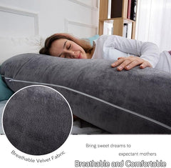 AMCATON pillow on bed in lifestyle scene illustrating restful pregnancy support