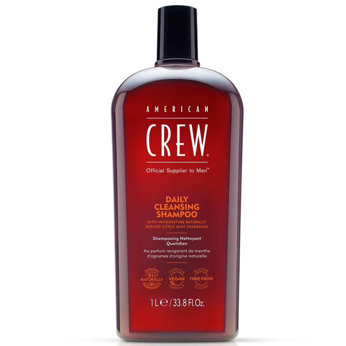 American Crew front packaging showing bottle and citrus mint scent benefit
