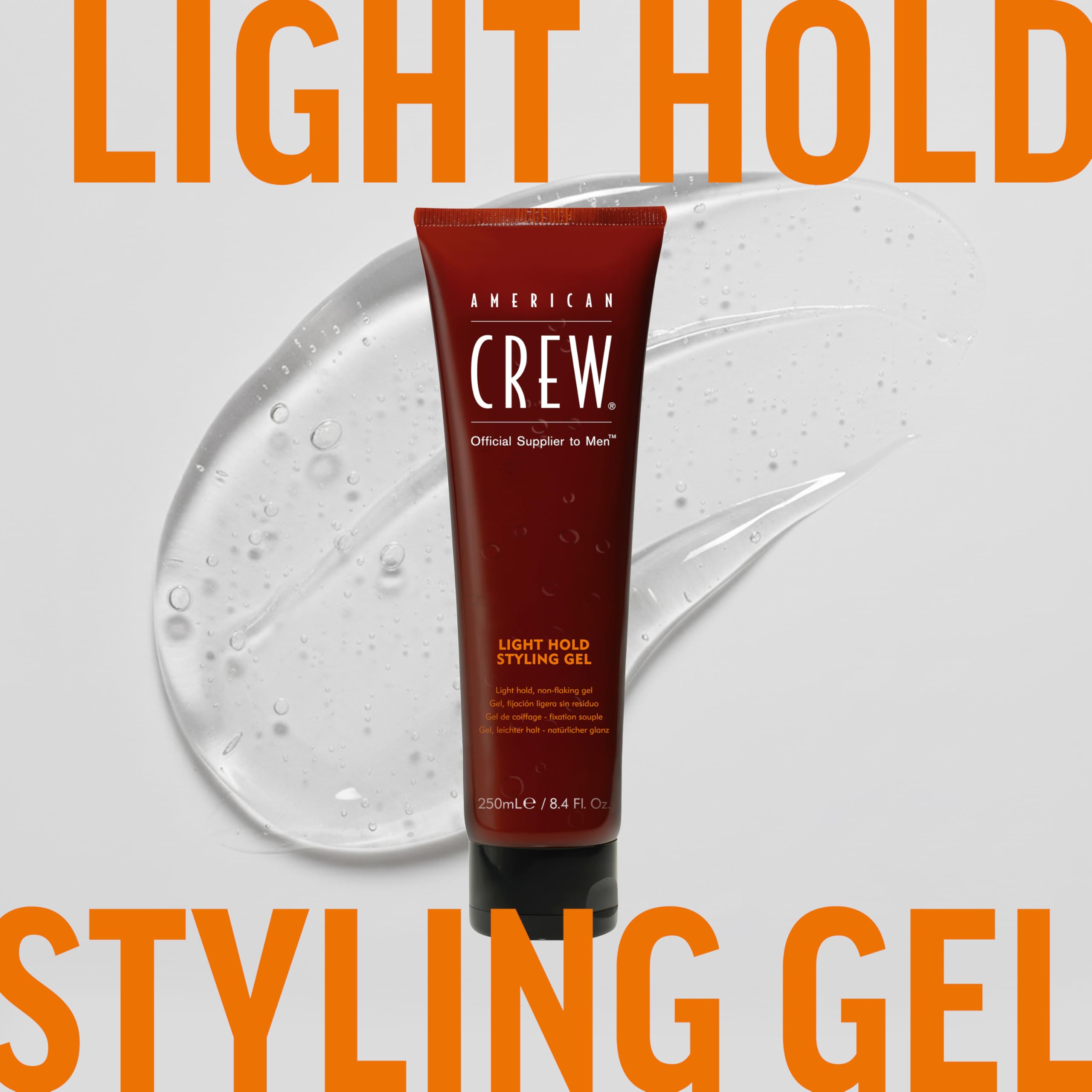 American Crew styling gel on bathroom counter in lifestyle setting for grooming routine