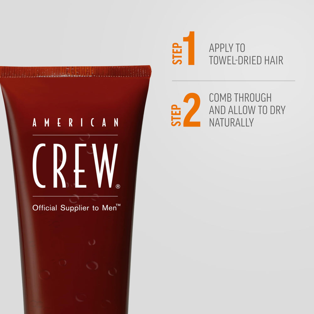 American Crew bottle in hand to show 13.1 fl oz scale and daily use benefit