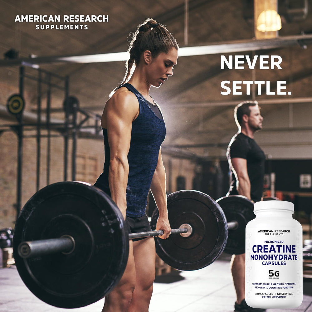 American Research Supplements cGMP facility badge and made in USA label assuring quality control