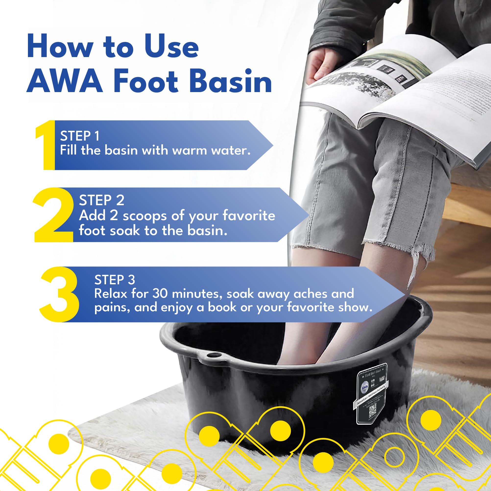American Wellness Authority product label and rounded arch support highlighting durable construction benefit