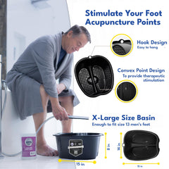 American Wellness Authority tub next to a shoe for scale showing extra large capacity benefit