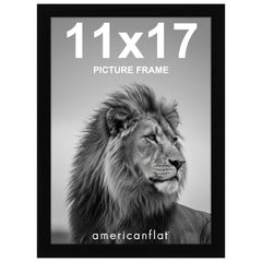 Americanflat front view of 11x17 black frame showing clean display and contrast