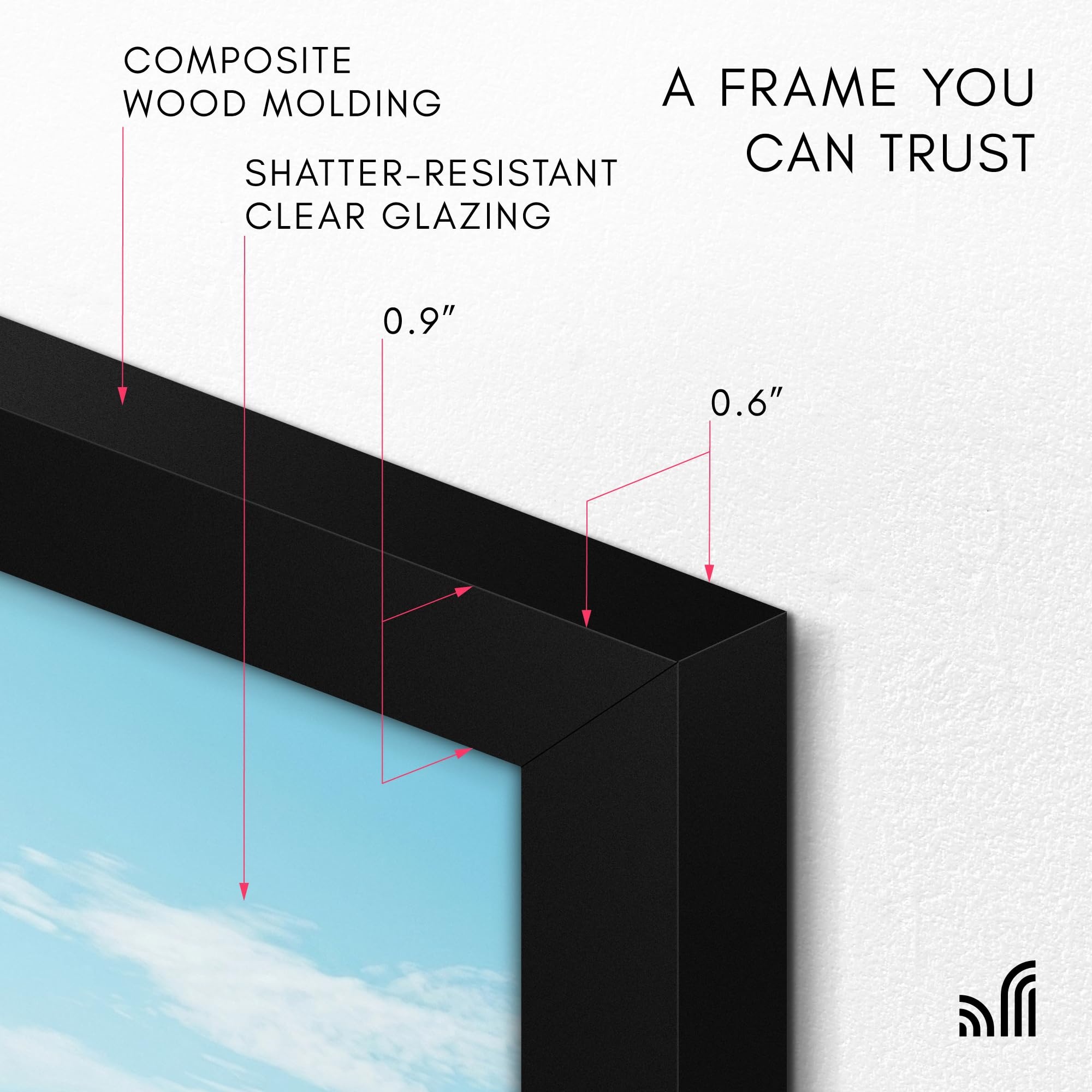 Americanflat included hanging hardware ready for vertical or horizontal mounting
