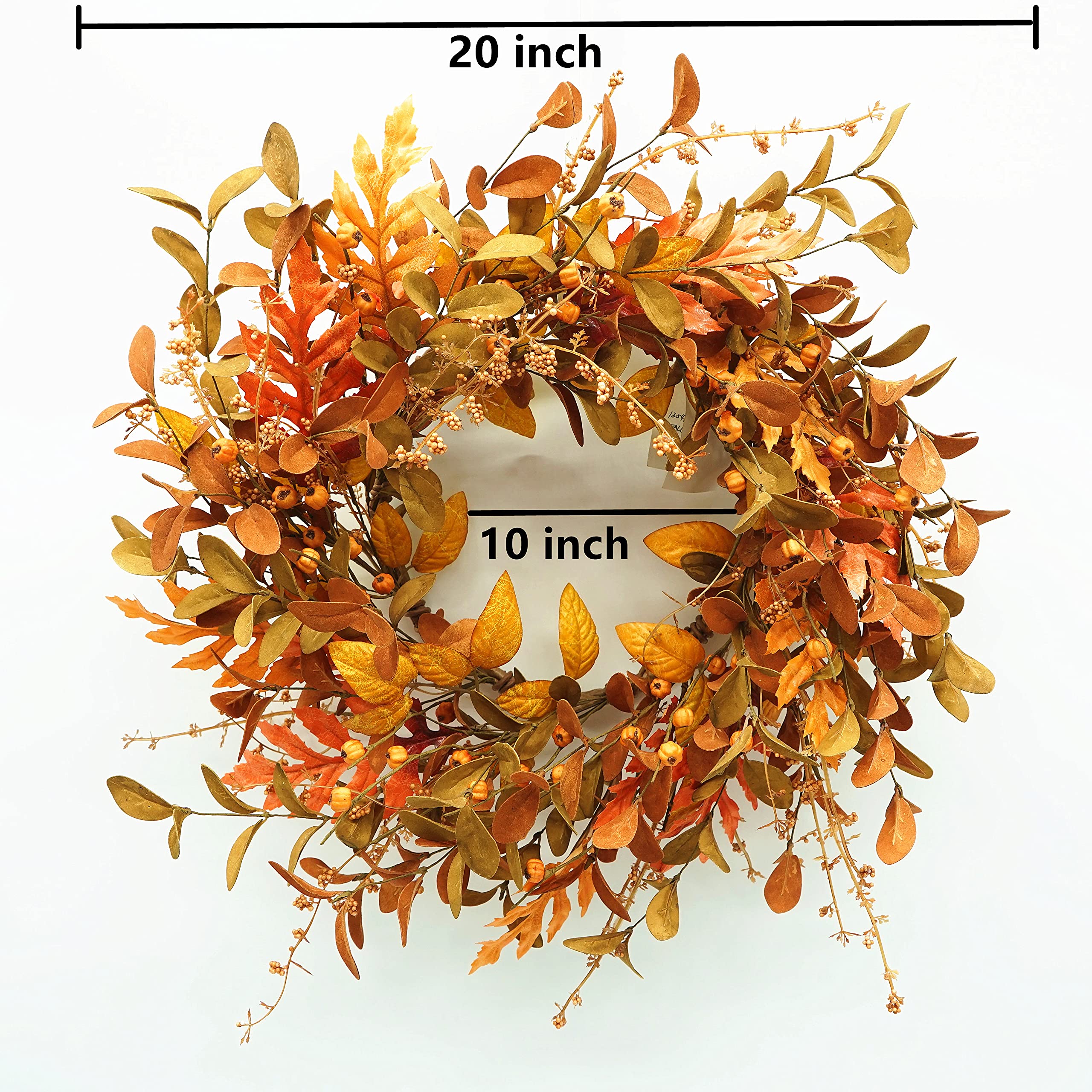 AMF0RESJ wreath next to a hand showing size and easy-hang benefit