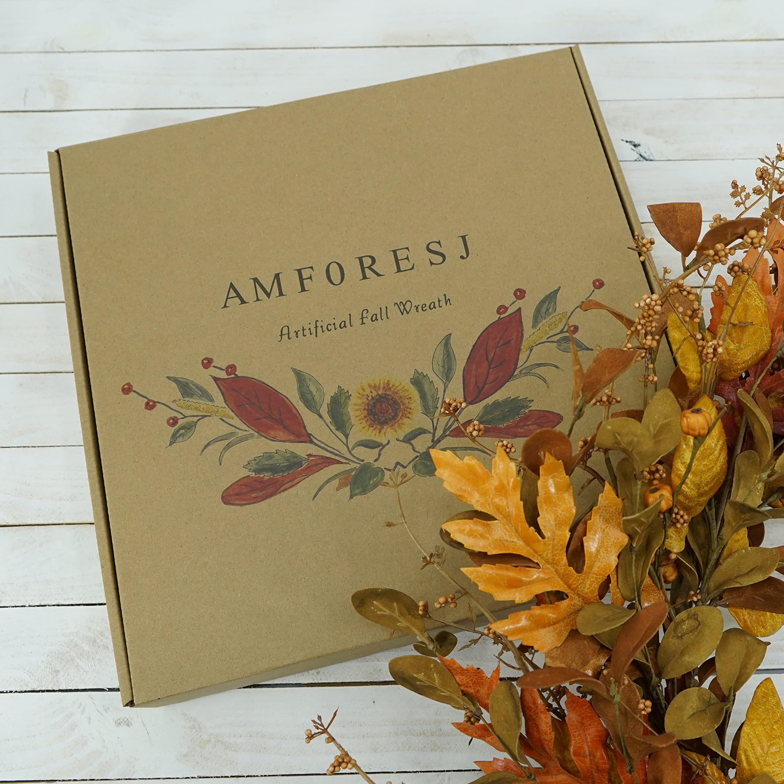 AMF0RESJ wreath styled as a table centerpiece enhancing dining atmosphere