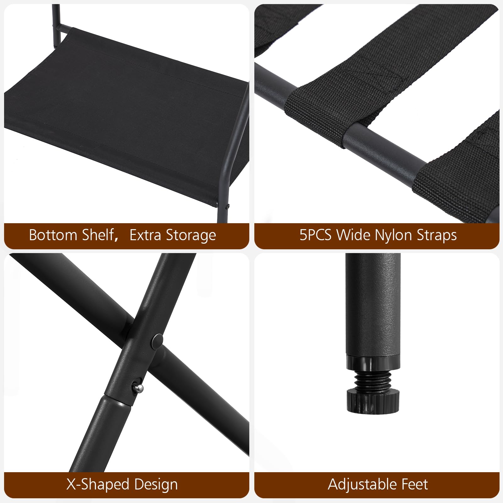 AMHANCIBLE adjustable foot detail showing stability on uneven floors