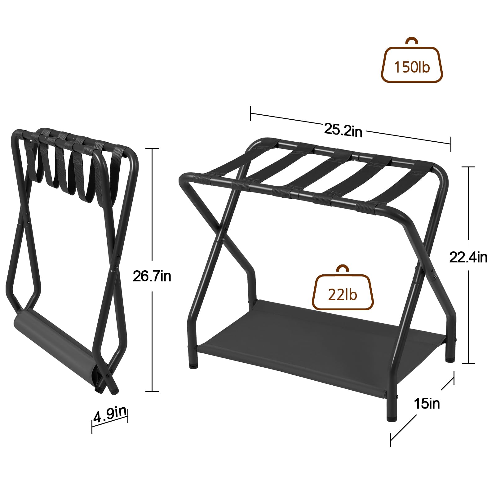 AMHANCIBLE bottom shelf with shoes and bag illustrating added storage benefit