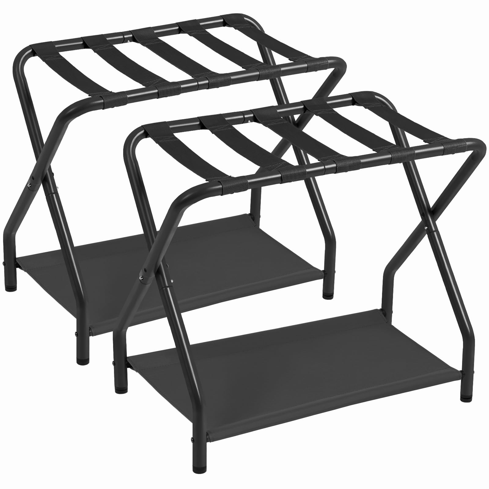 AMHANCIBLE front view of two luggage racks showing sturdy frame and finished look