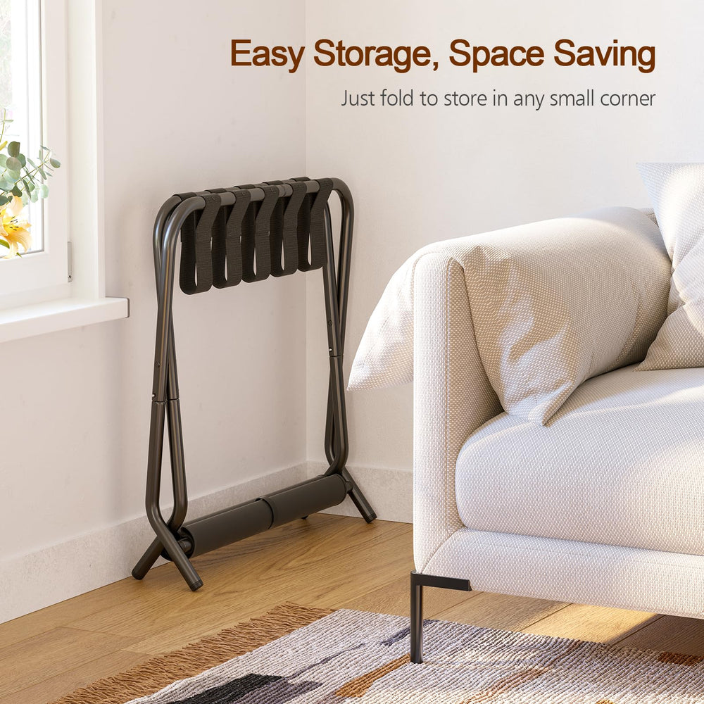 AMHANCIBLE rack in guestroom holding a suitcase showing comfortable packing access