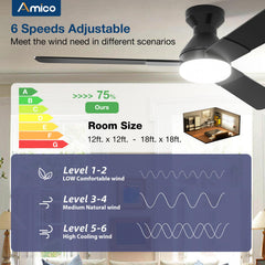 Amico reversible blades showing black and walnut sides for decor flexibility