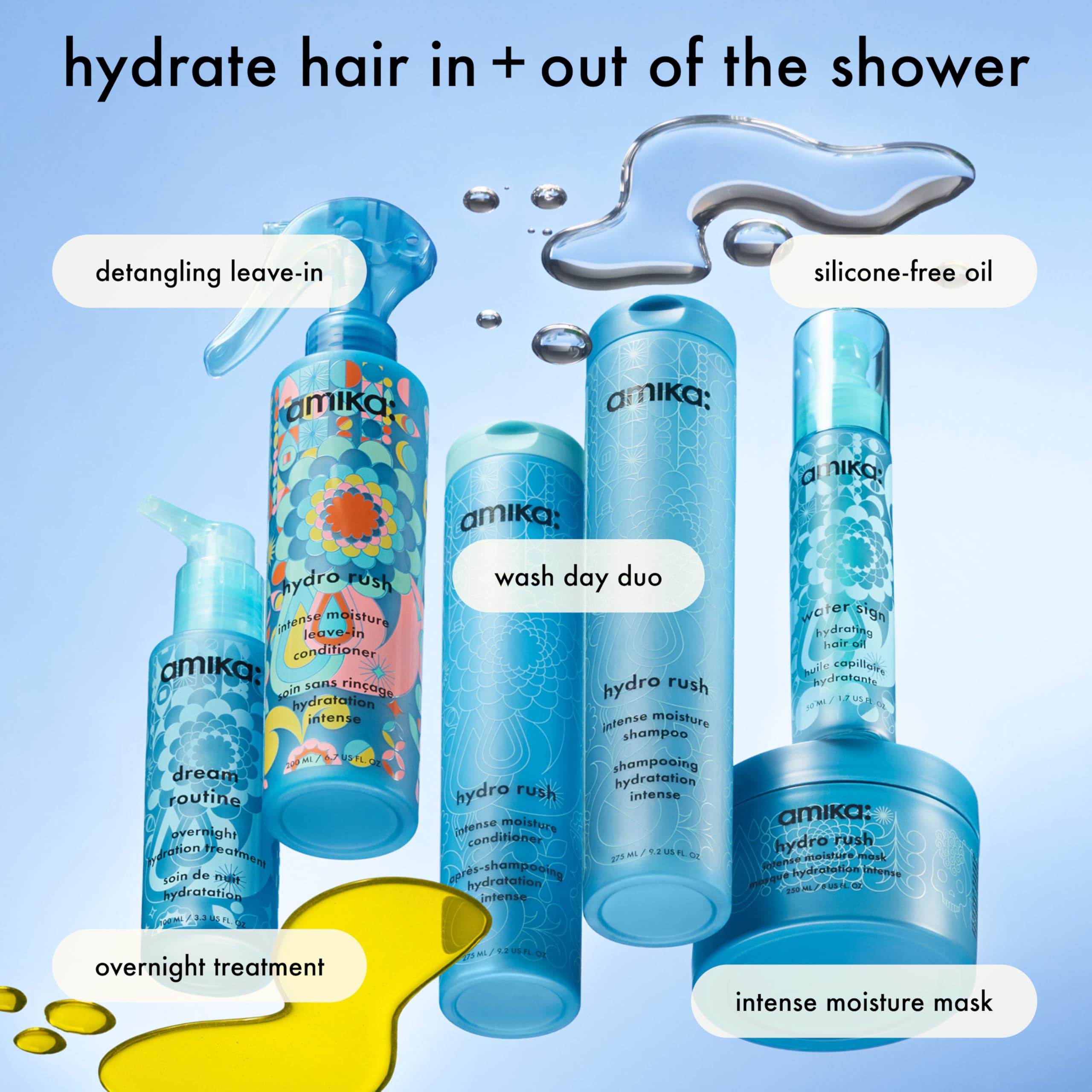 amika before and after hair texture improvement demonstrating reduced dryness benefit