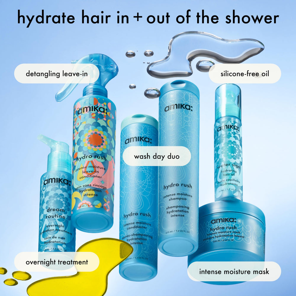 amika before and after hair texture improvement demonstrating reduced dryness benefit
