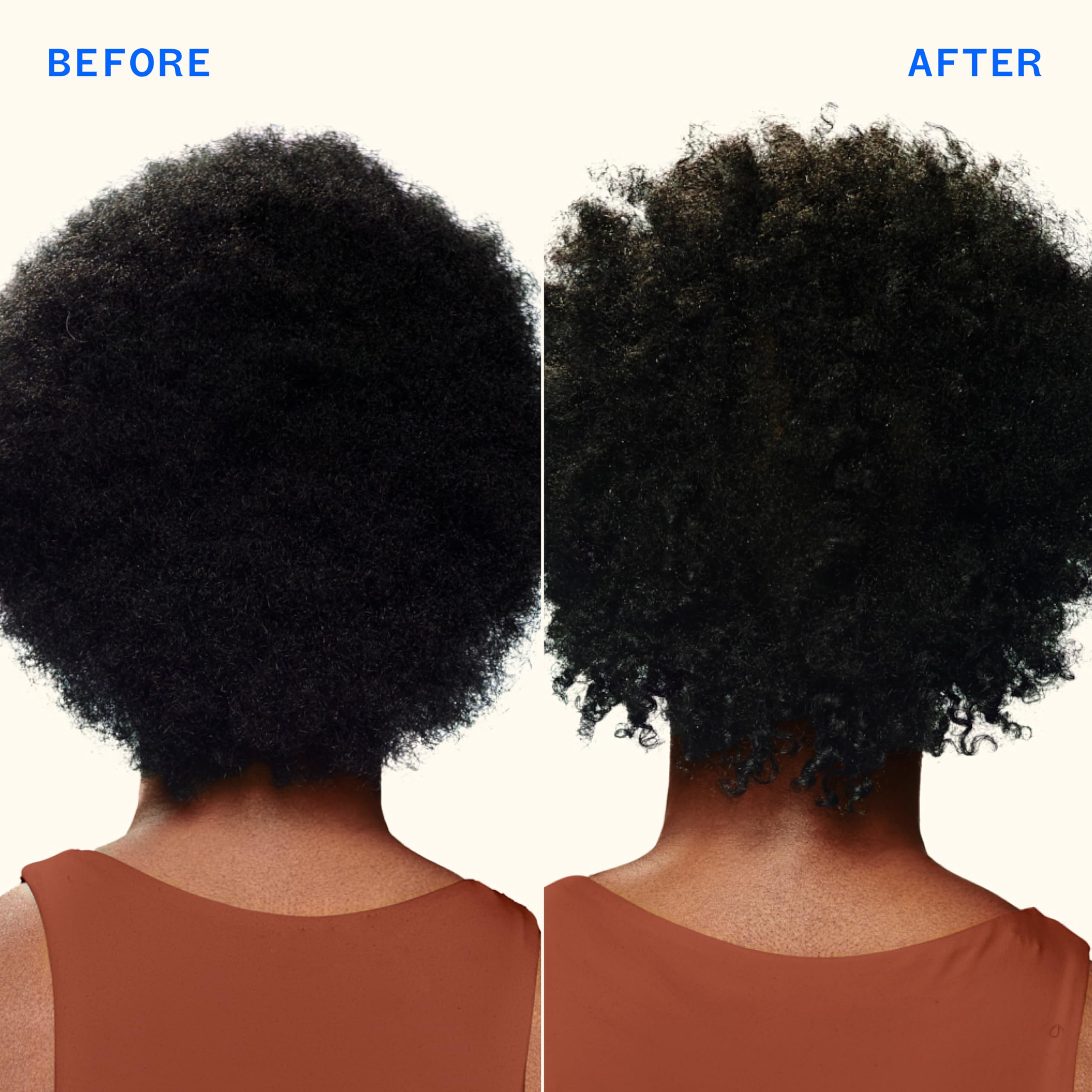 amika applied to wet curly hair demonstrating improved manageability benefit