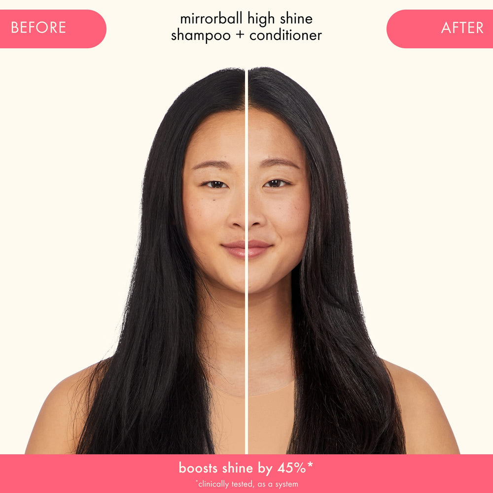 amika Mirrorball applied in shower for clean, shiny hair results