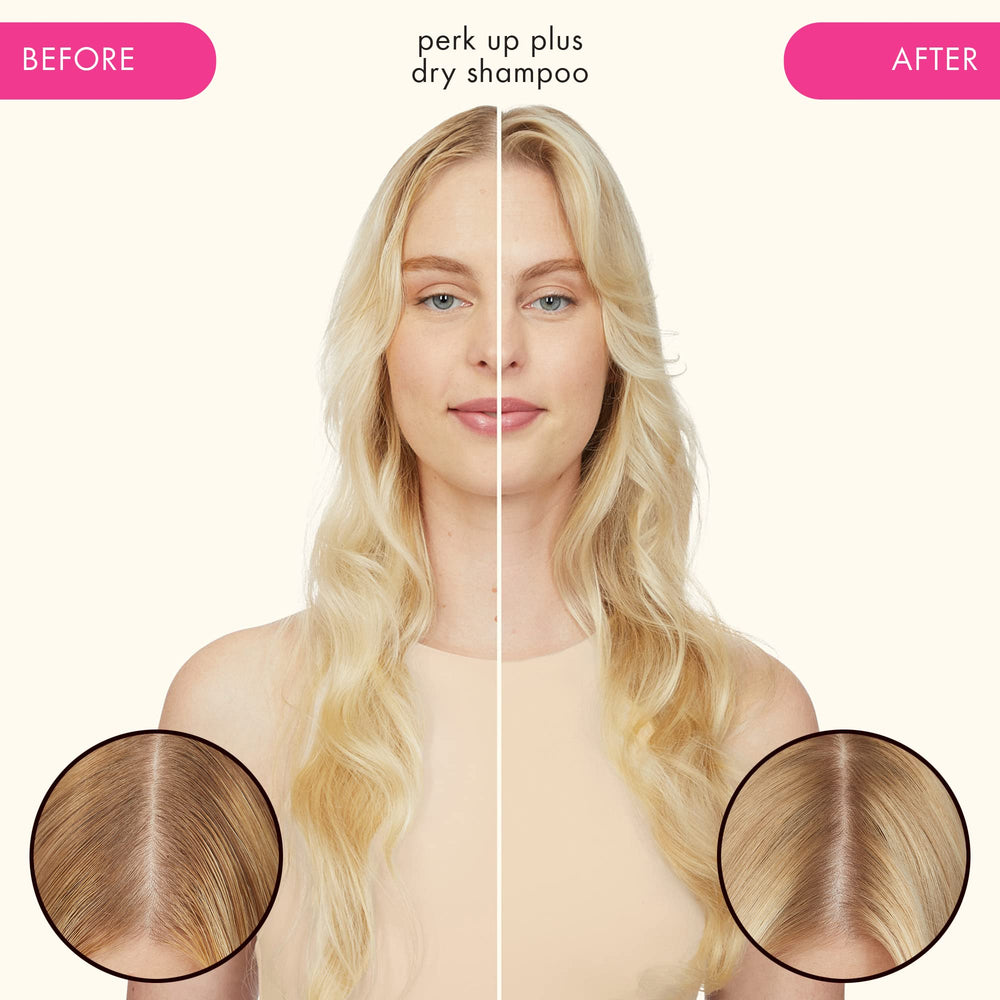 Close view of Amika Perk Up Plus label listing mandelic acid and ingredients