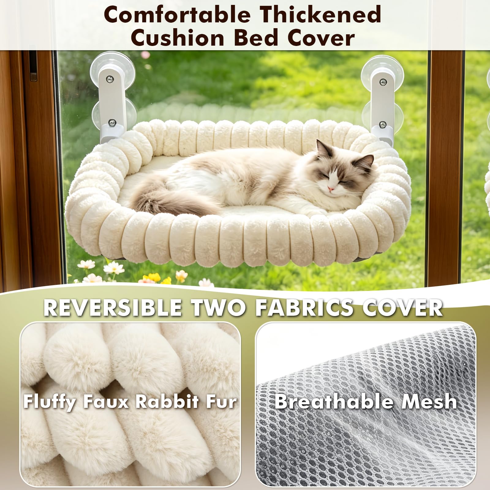 AMOSIJOY zipper on cushion cover, removable washable cover for easy cleaning
