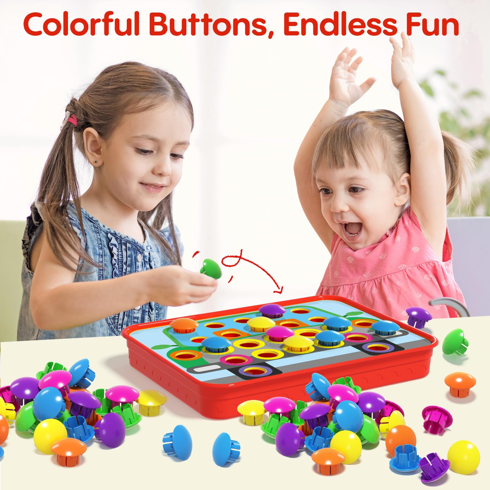 AMOSTING close-up of colorful mushroom buttons, shows smooth texture and easy grip