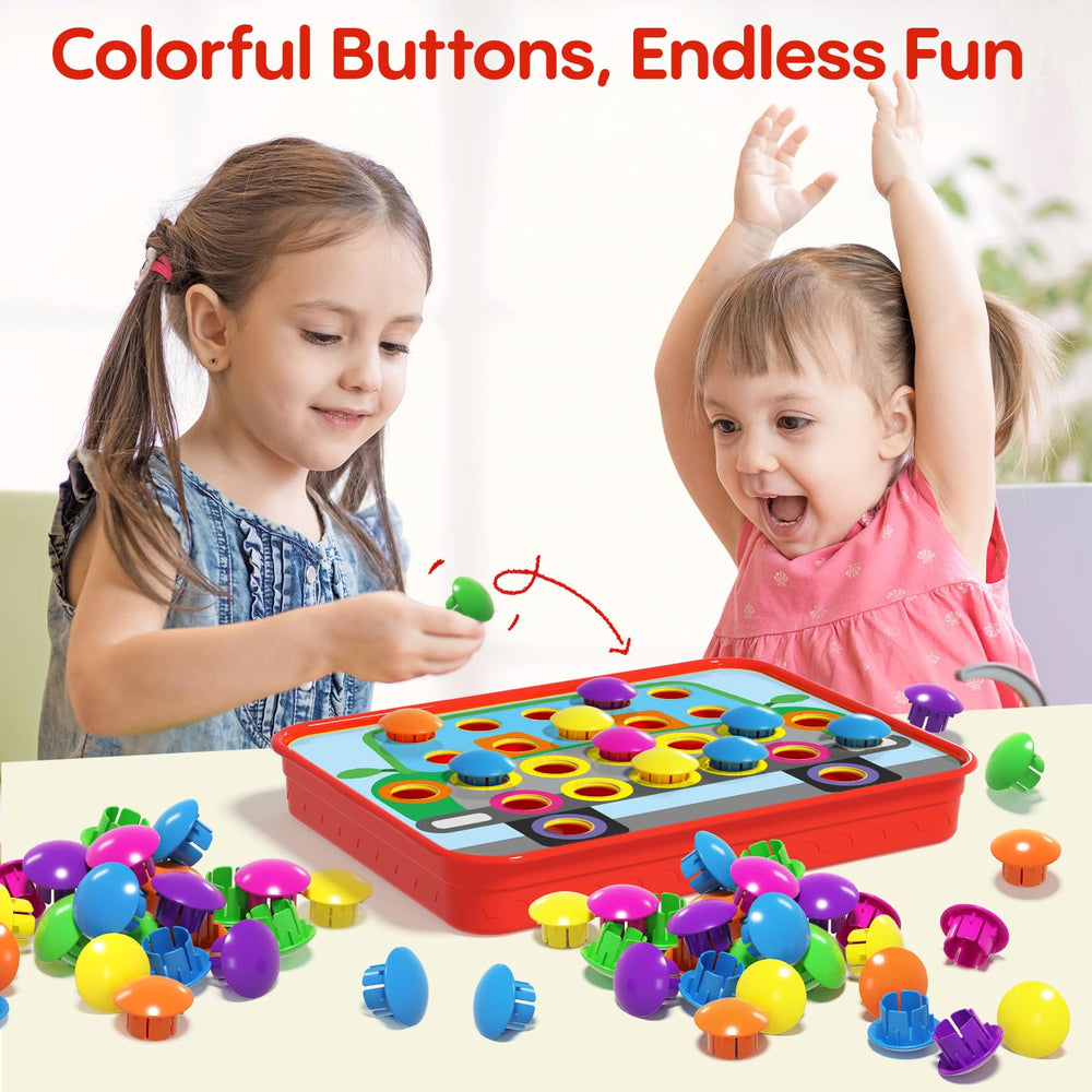 AMOSTING close-up of colorful mushroom buttons, shows smooth texture and easy grip