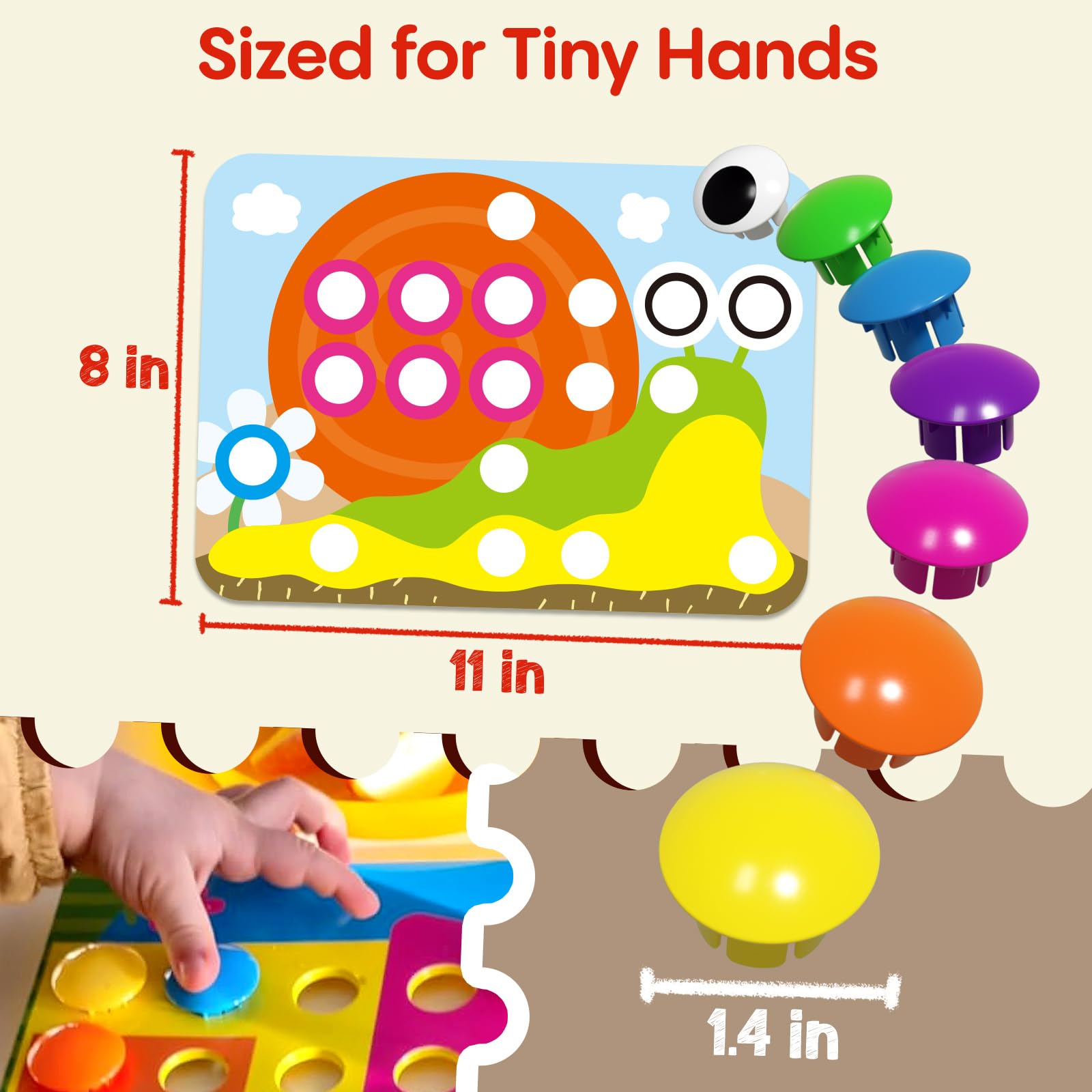 AMOSTING storage tray with buttons and cards neatly arranged, simplifies clean-up