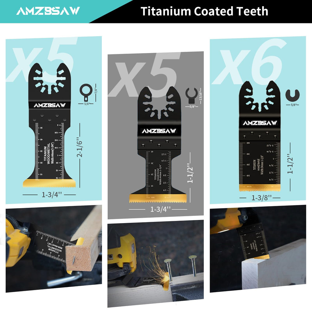 AMZBSAW close-up of titanium-coated blade edge highlighting durable finish and longer wear