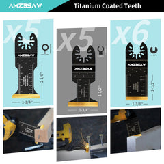 AMZBSAW close-up of titanium-coated blade edge highlighting durable finish and longer wear