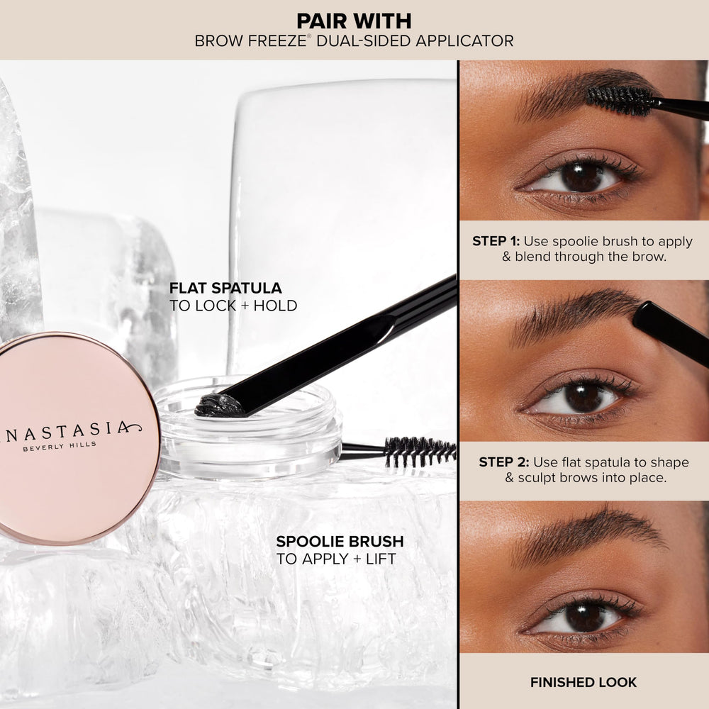 Anastasia Beverly Hills Brow Freeze label ingredients shows vegan, paraben-free formulation