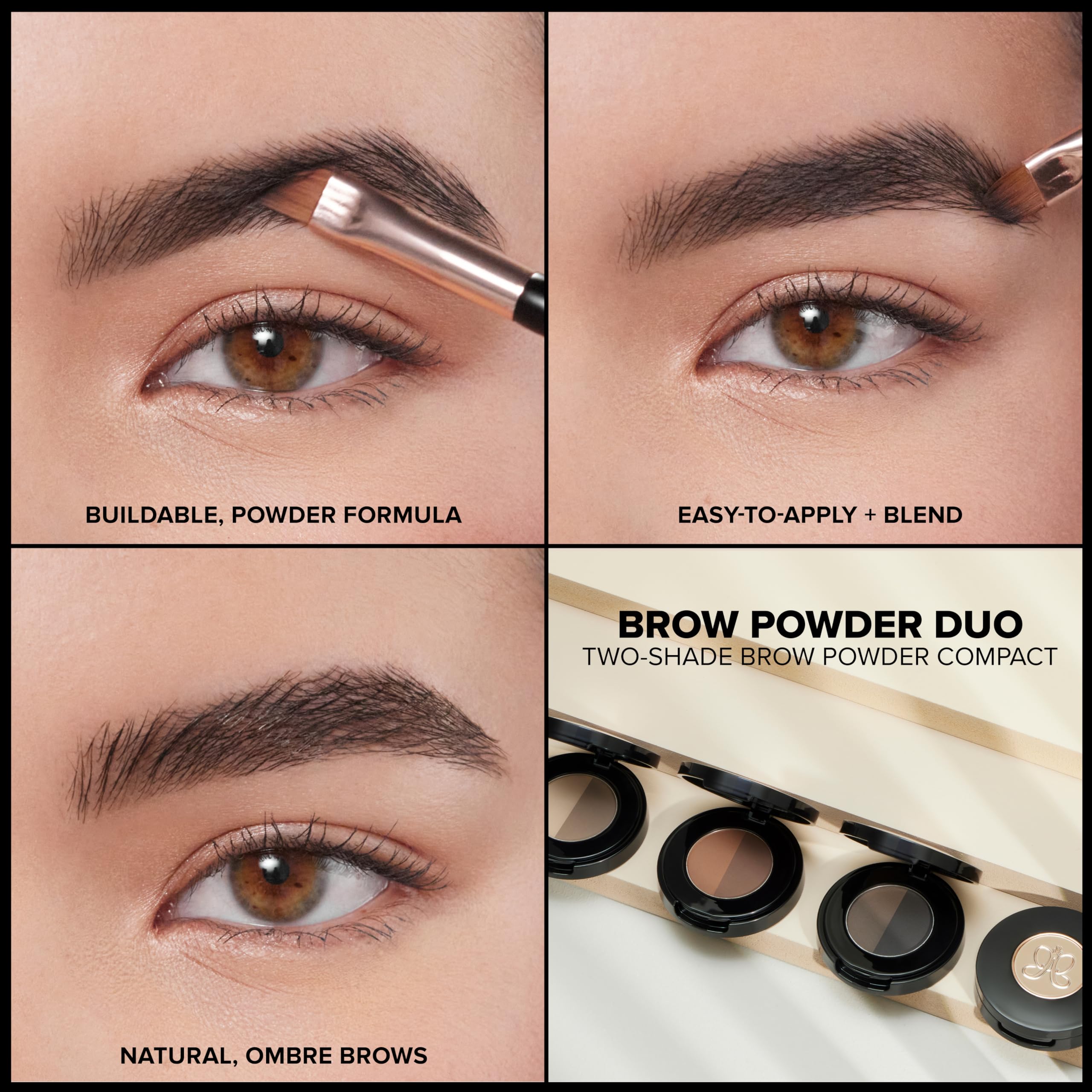 Anastasia Beverly Hills applying powder with angled brush for precise definition