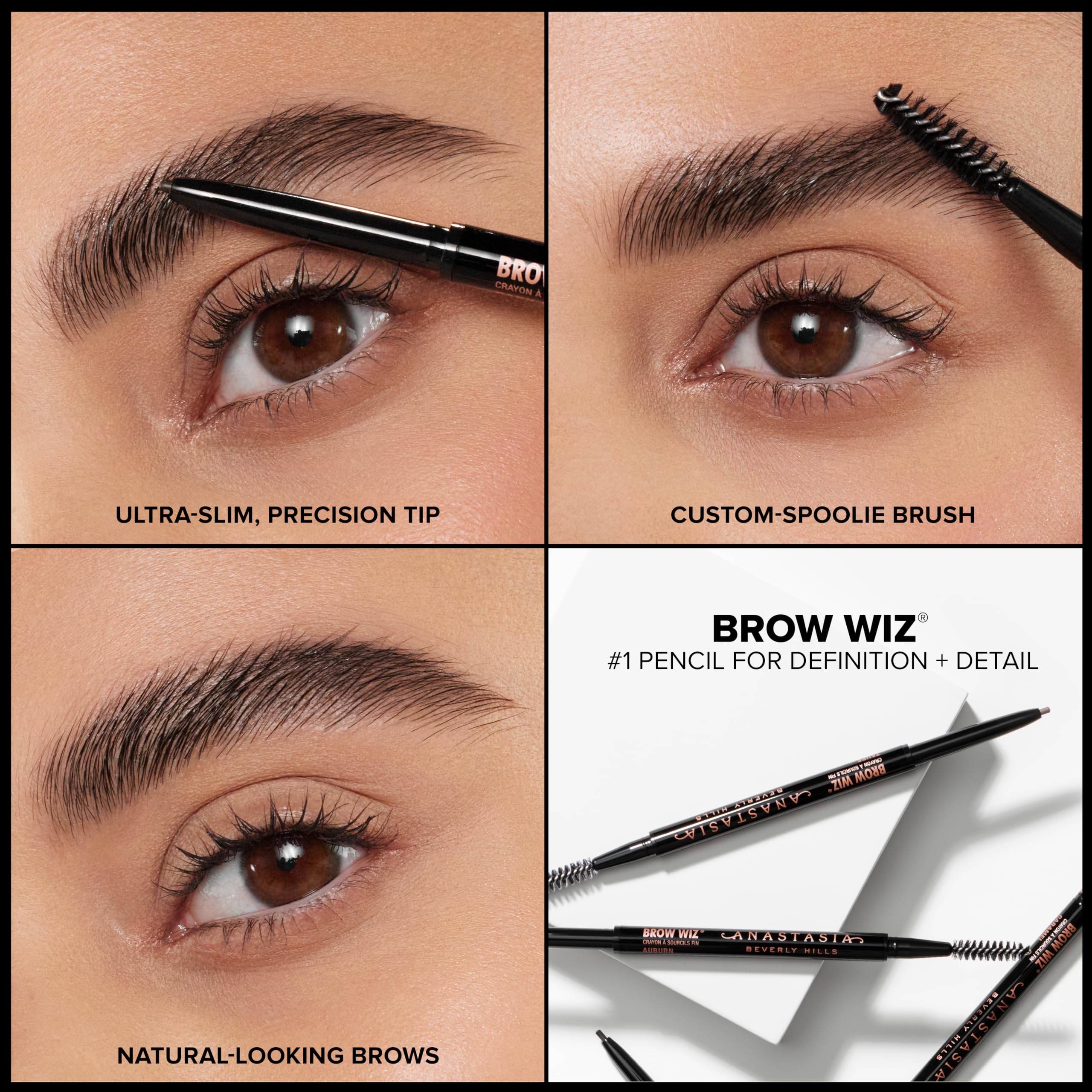 Anastasia Beverly Hills Brow Wiz dark brown shade swatch showing warm undertone match