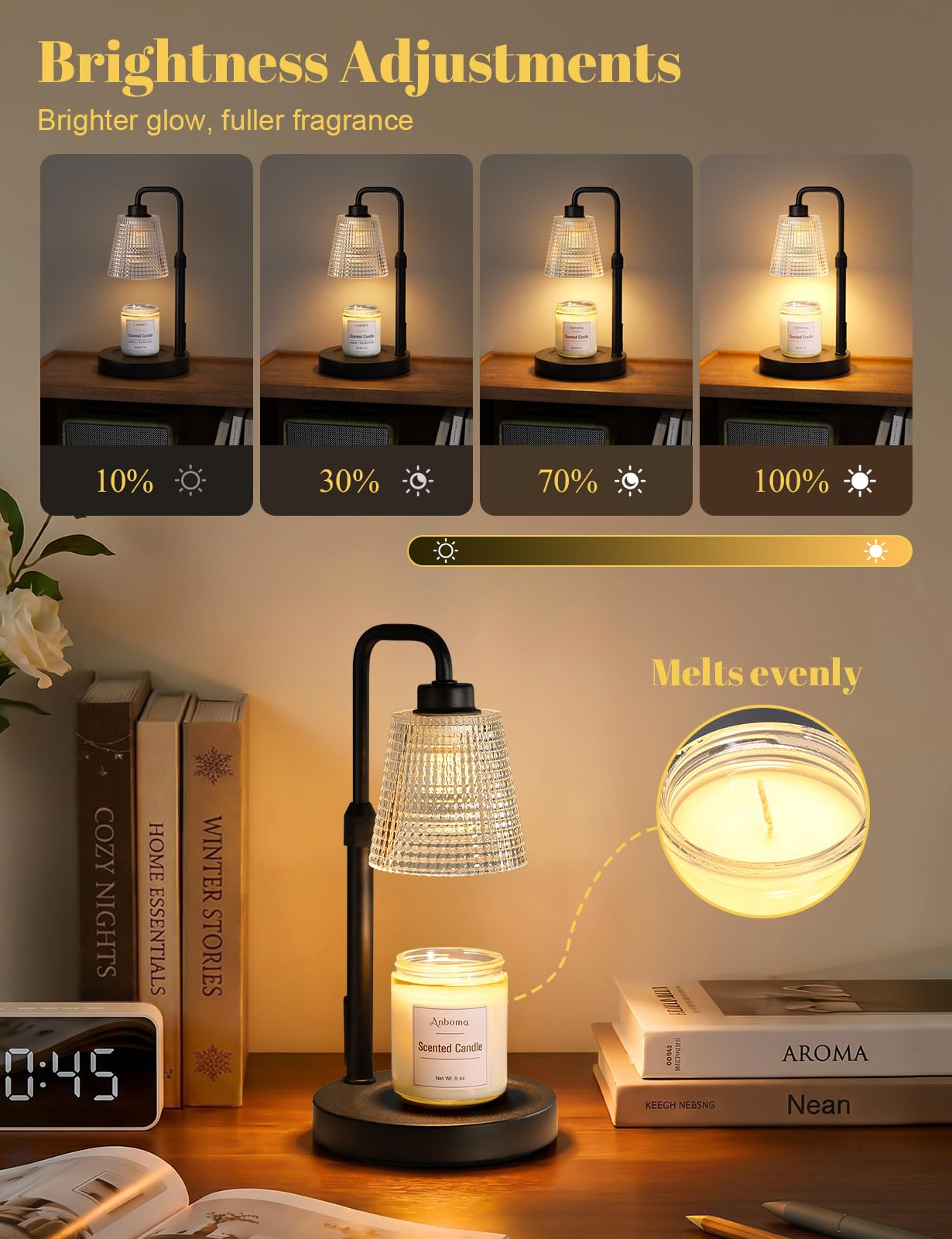 Anbomo glass shade close-up highlighting quality glass and refined design benefit