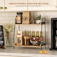ANBOXIT coffee station in use with mugs and syrups showing quick access benefit