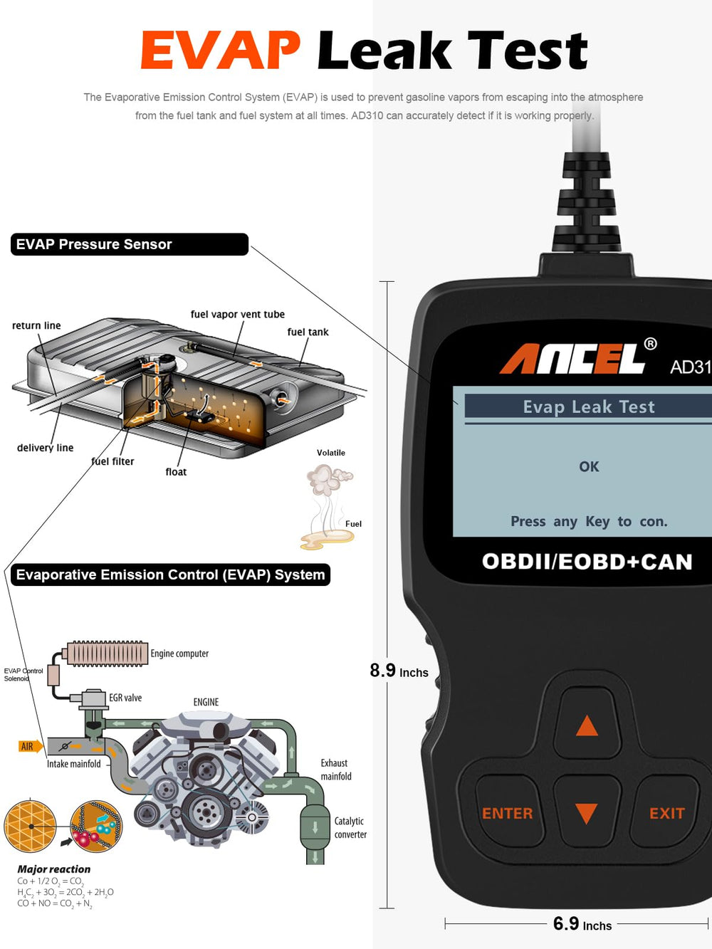 ANCEL AD310 held in hand showing compact size for convenient transport