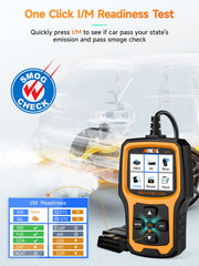 ANCEL AD410 live data screen displaying RPM and temps for real-time insights