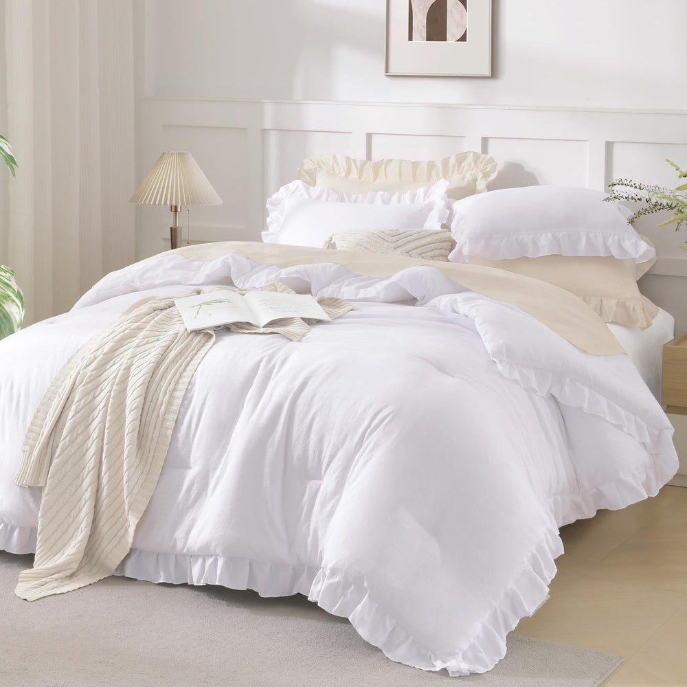 Andency two pillow shams arranged to show matching ruffles and coordinated look benefit