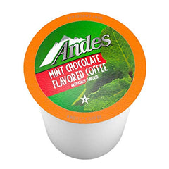 Andes branded poured cup of chocolate mint coffee highlighting smooth flavor