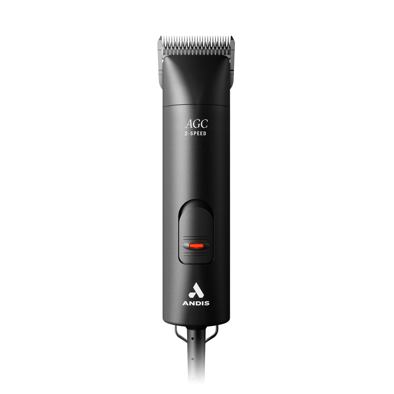 Andis UltraEdge front view showing controls and sturdy frame for reliable grooming