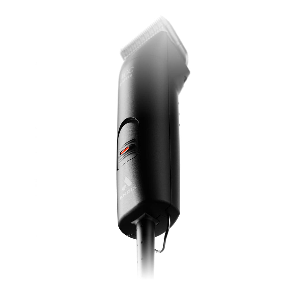 Andis UltraEdge next to accessories showing size and professional-grade construction benefit