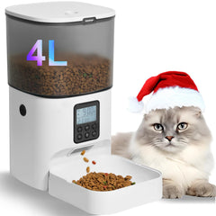 ANDOLL HOME front view of automatic cat feeder showing dispenser and bowl, reliable portioning