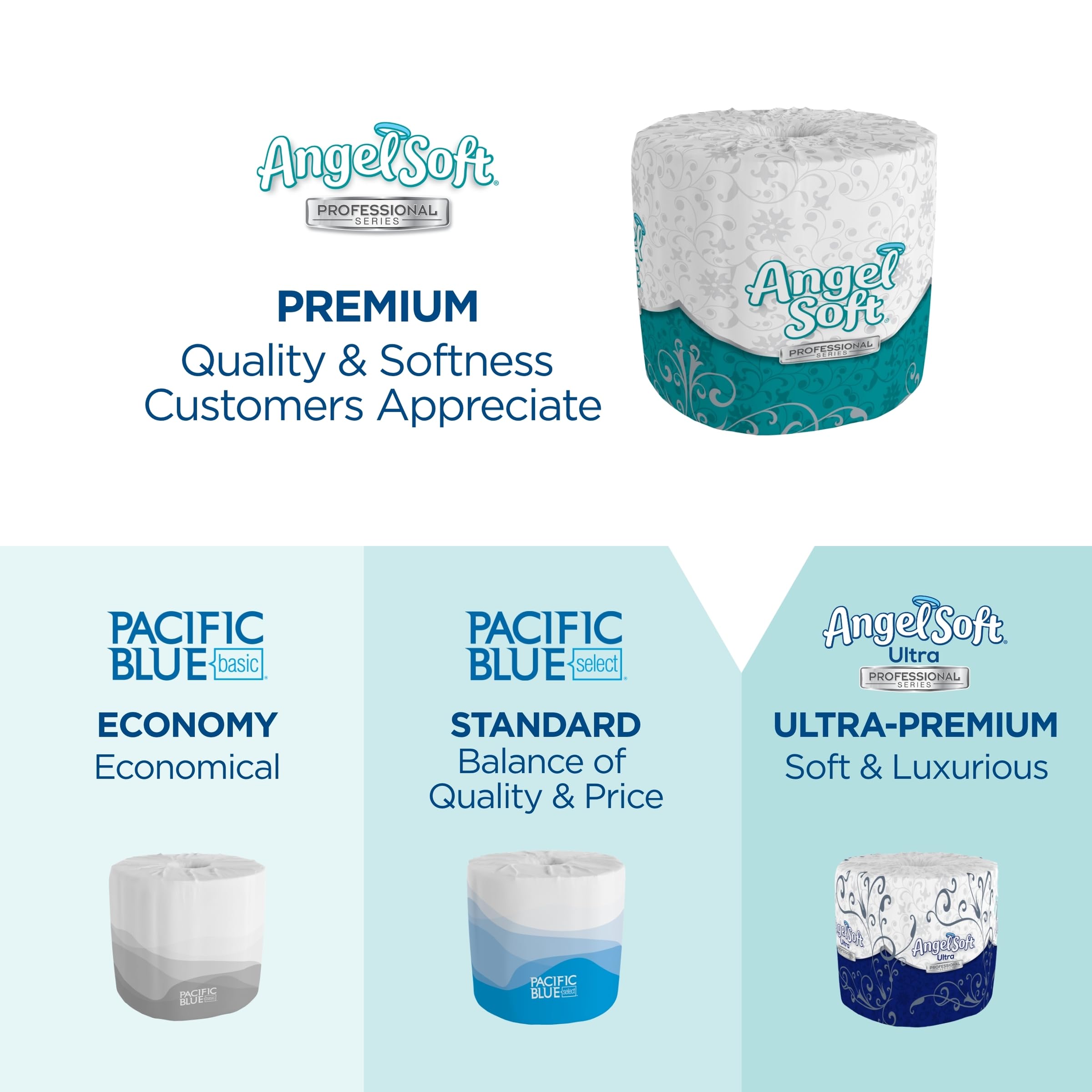 Angel Soft Professional open case revealing 80 individually wrapped rolls