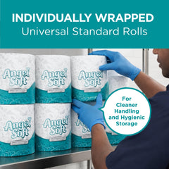 Angel Soft Professional embossed sheet close-up showing absorbent texture