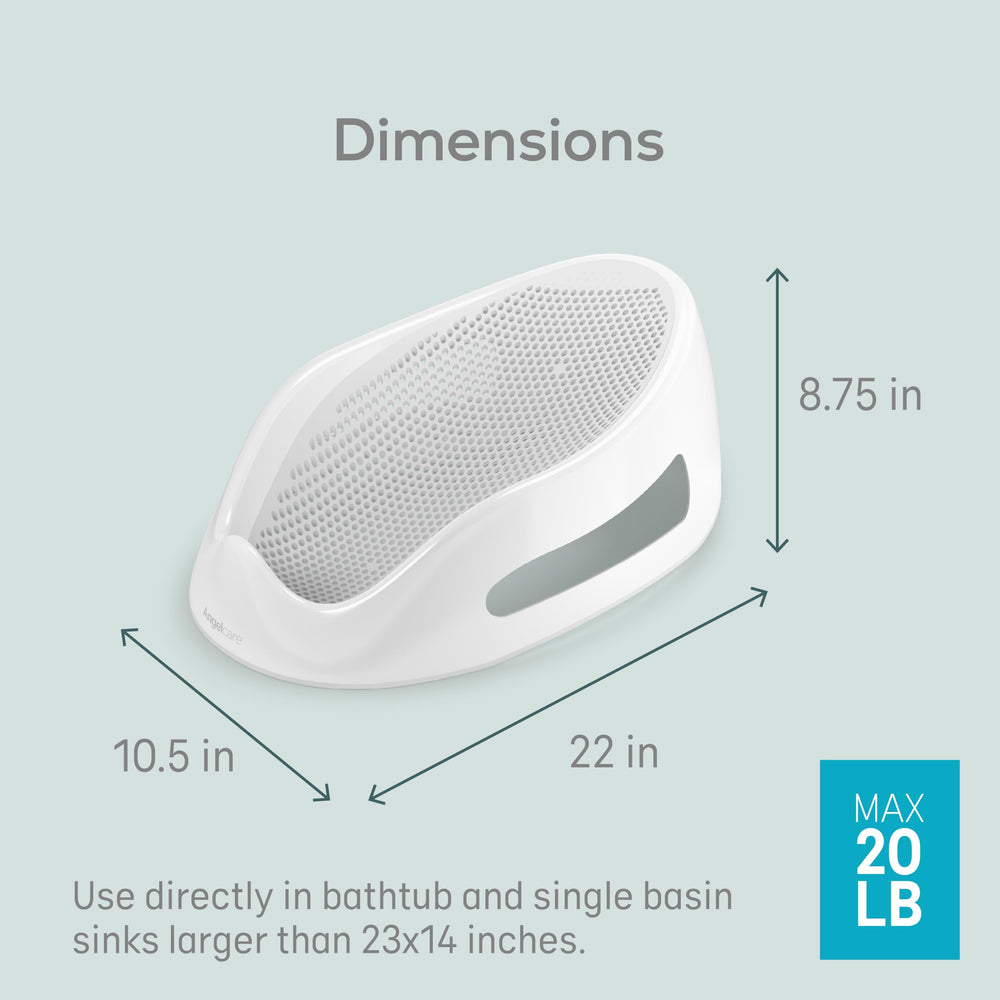 Angelcare support side profile highlighting ergonomic cradle benefit