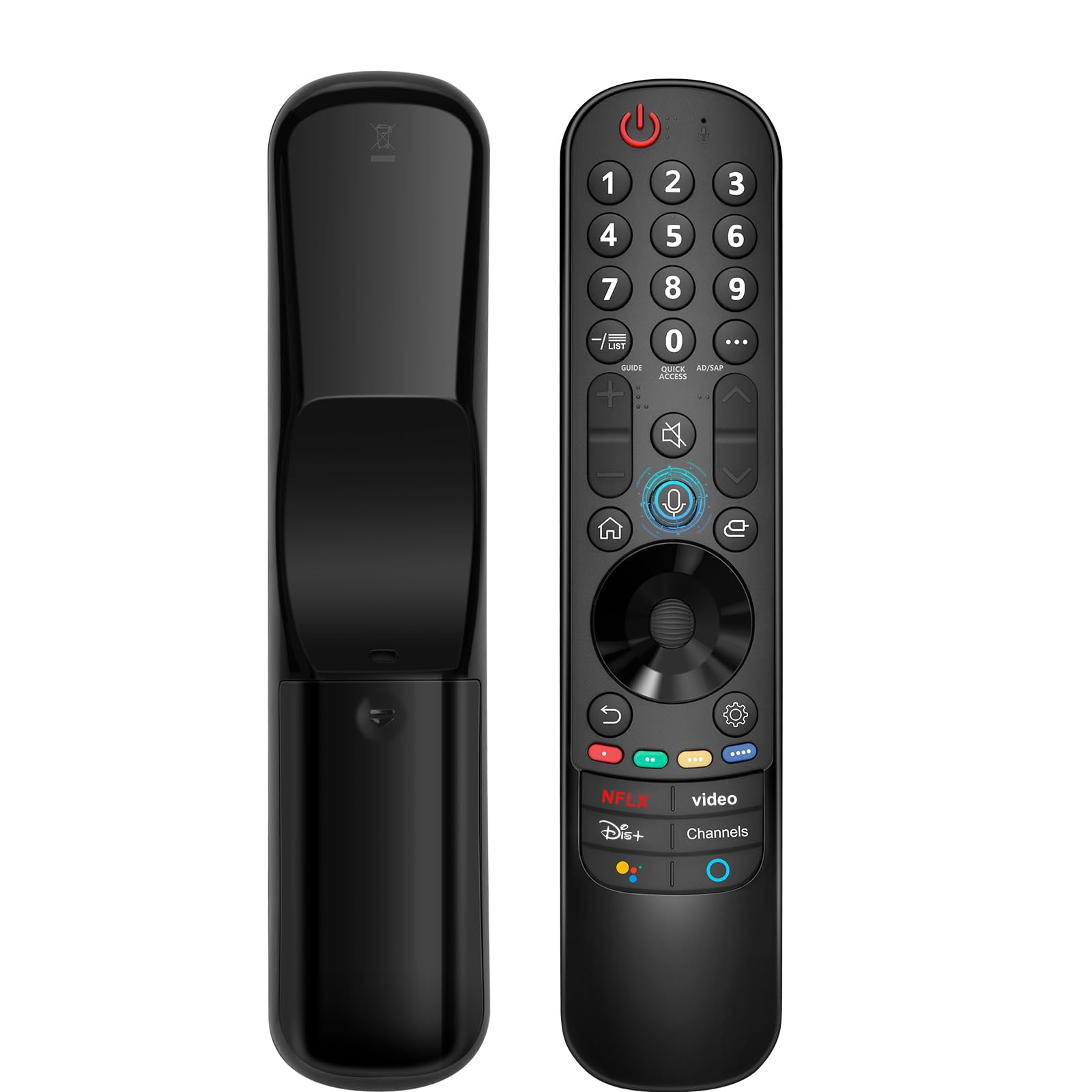 Angrox front view showing full remote and ergonomic shape, easy control
