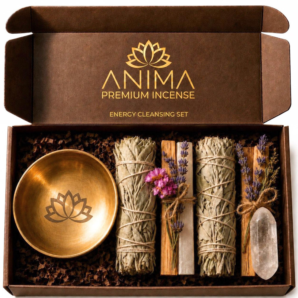Anima front packaging arranged in gift box, ready for ritual use
