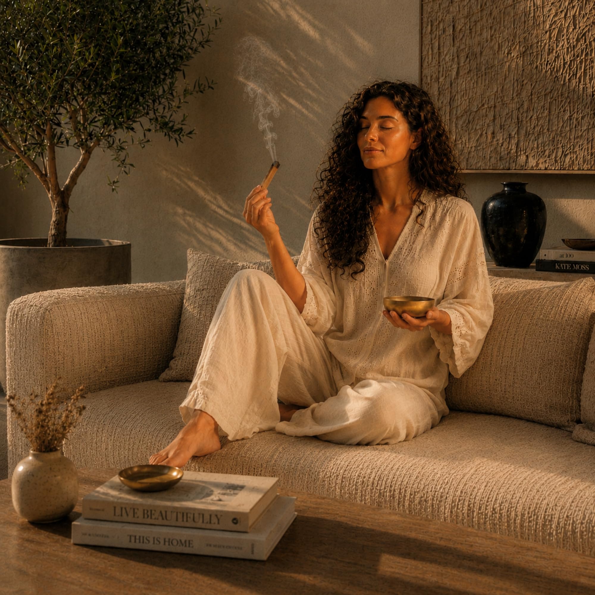 Anima palo santo stick detail highlighting sustainable sourced wood