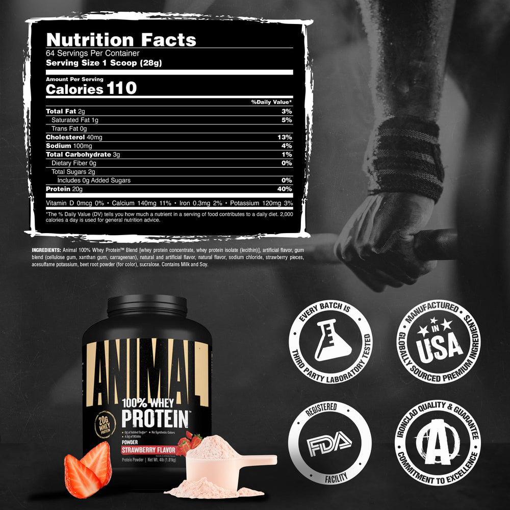Animal athlete using shake after workout showing convenient protein fuel