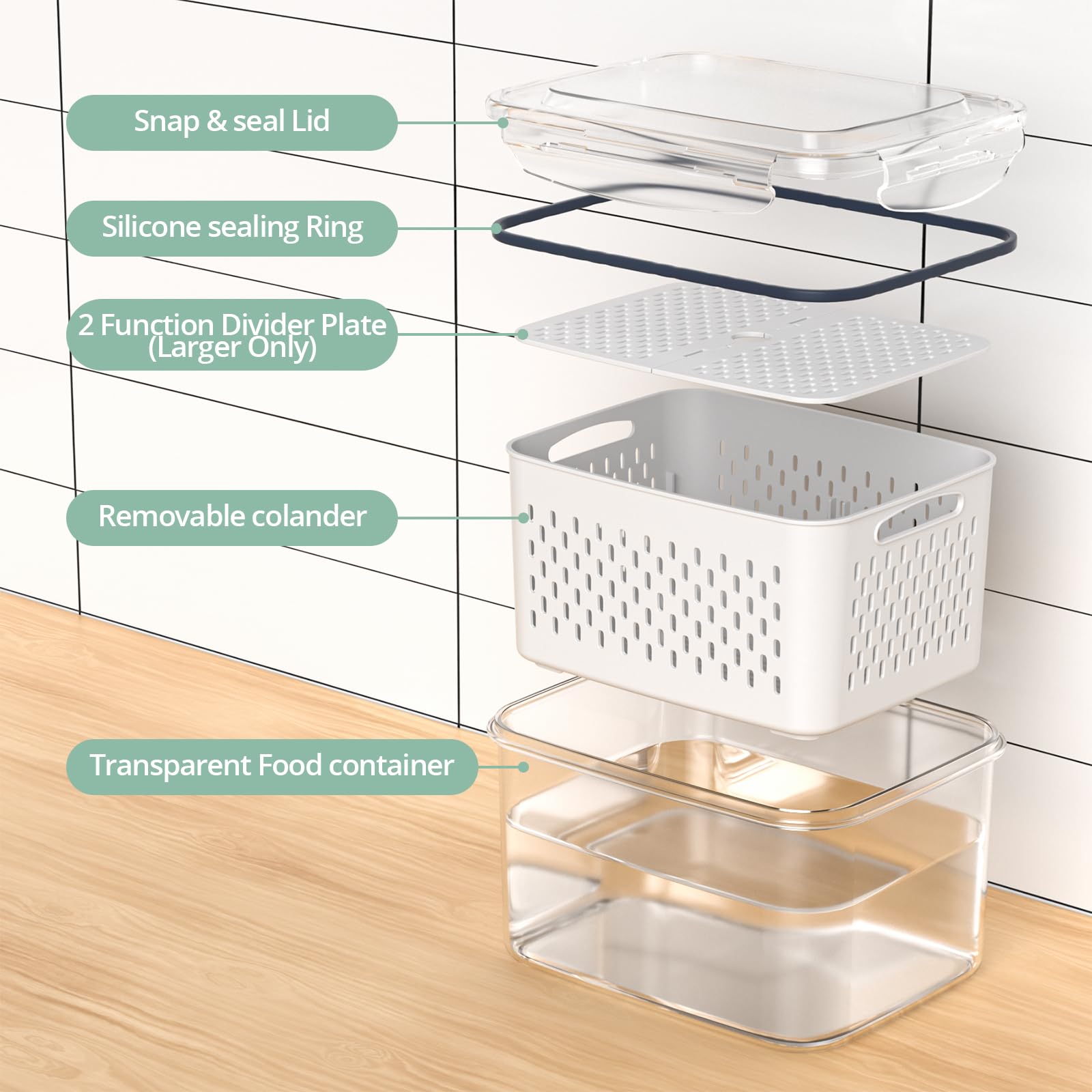 Anysig divided largest container with plate separating two fruit types neatly