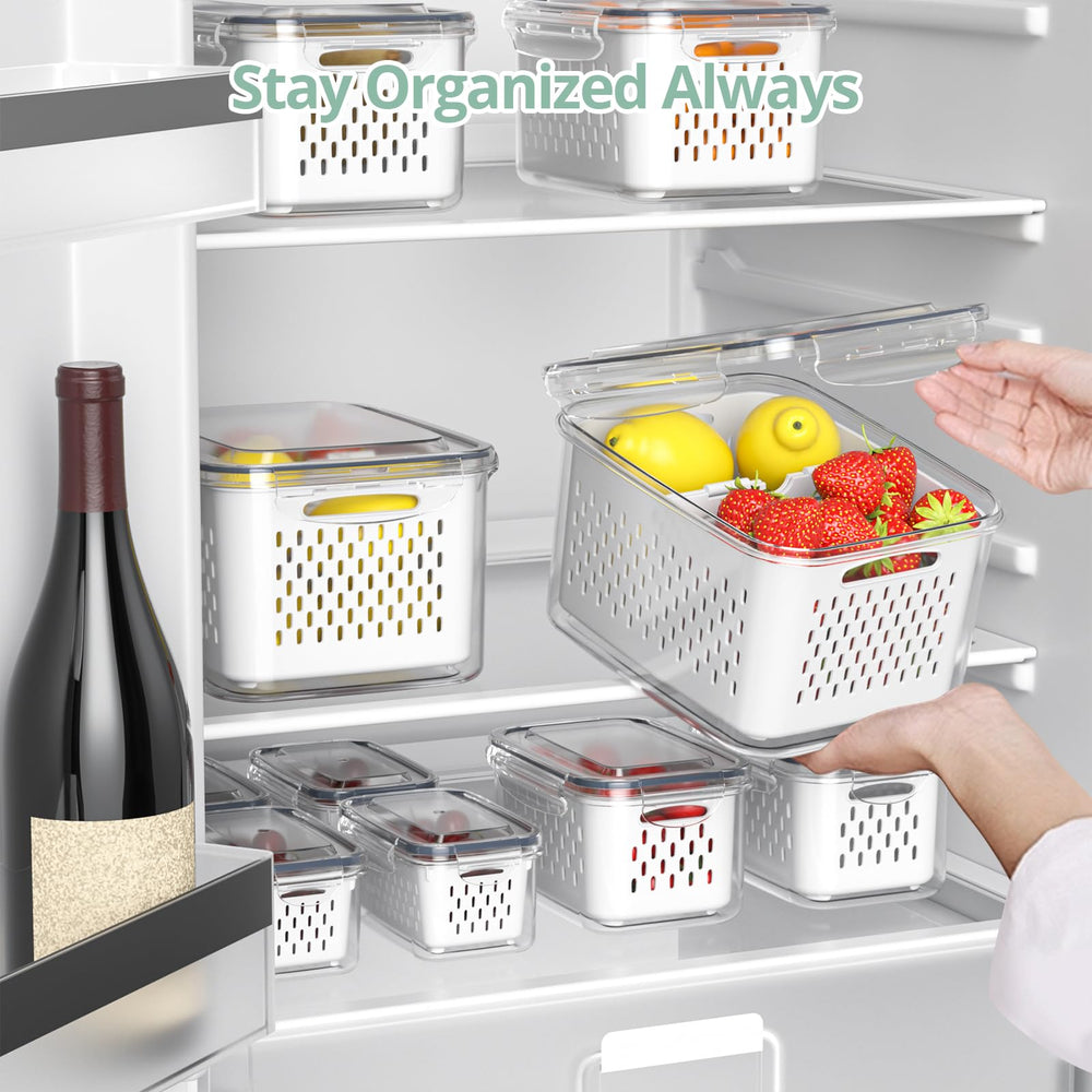 Anysig stackable arrangement maximizing fridge shelf space and order