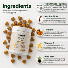 Aniwell open jar with salmon-flavored chews visible, convenient daily dosing benefit